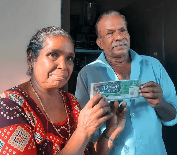 Priya Sharma with the winning ticket